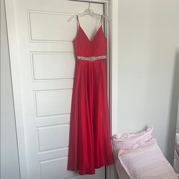 Sequin Hearts Red Prom Dress with Embellished Waist - Picture 1 of 2